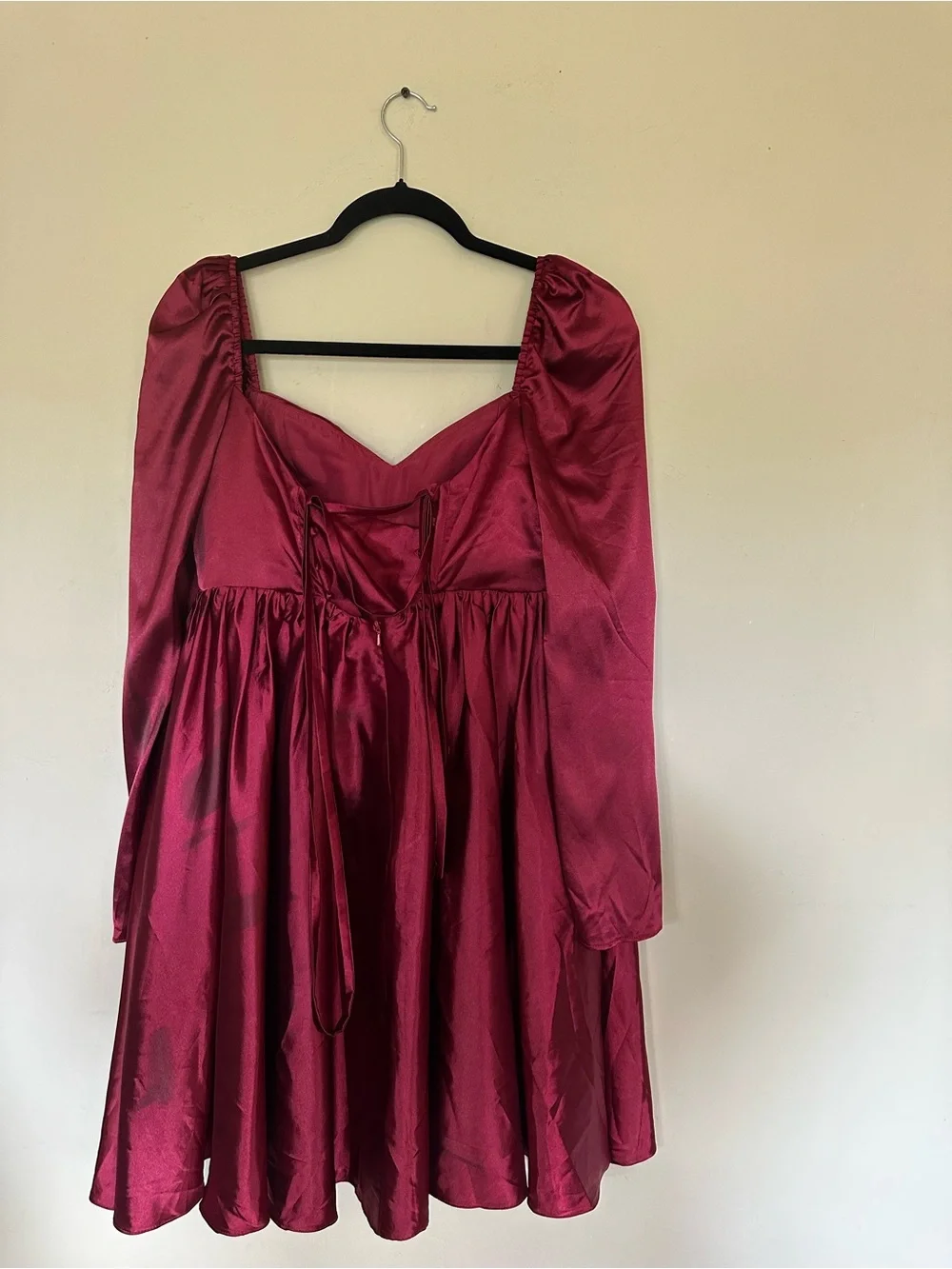 Inewer Plum Long-Sleeve Twist-Front A-Line‎ Dress